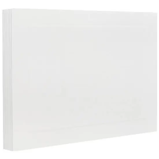 JAM Paper 4.25" x 5.5" White Panel Blank Flat Note Cards {3}