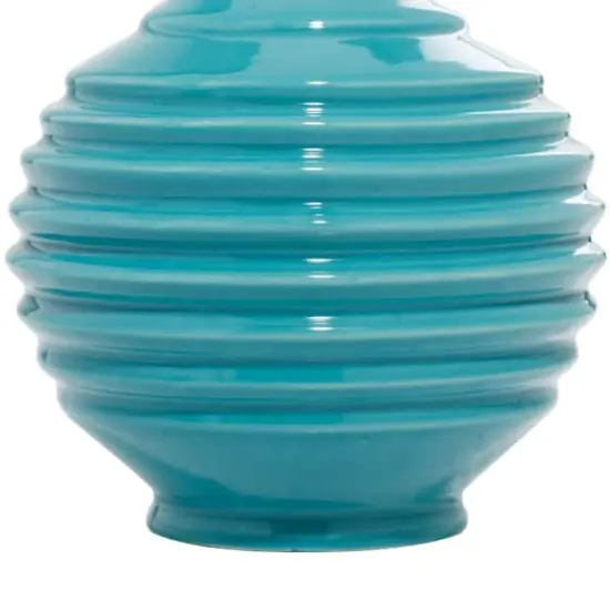 Blue Stoneware Modern Vase Set {11}