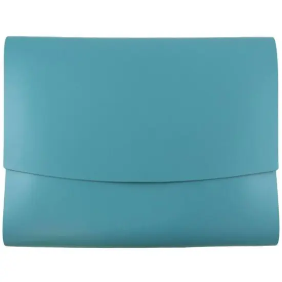JAM Paper Italian Leather Snap Closure Portfolio Teal {2}