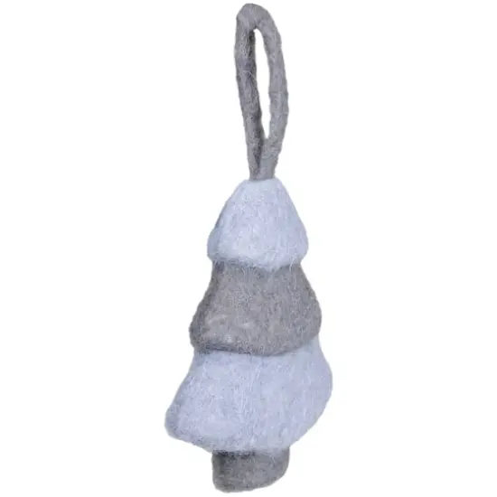 6" Gray & Blue Felt Christmas Tree Ornament {3}