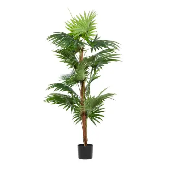 Fountain Palm Tree, Artificial Decorative Foliage For Indoors, 65", Green {4}