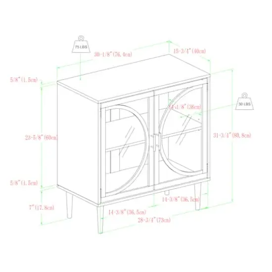 Walker Edison 30" Slate Grey Industrial Storage Cabinet {8}
