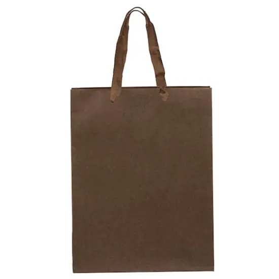 JAM Paper Large Chocolate Brown Matte Heavy Duty Kraft Gift Bags, 3ct. {3}