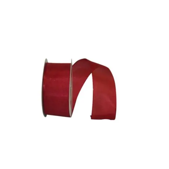 Reliant 1.5" x 25yd. Rhapsody Taffeta Wired Ribbon Red {1}