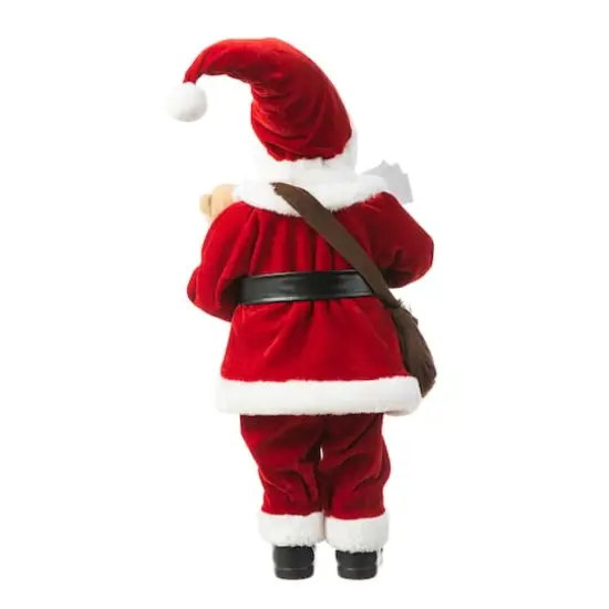 Glitzhome&reg; 18" Faux Fur Christmas Mail Santa Figurine {8}
