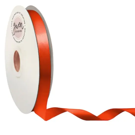 Gwen Studios Single Faced Satin Ribbon Orange {1}