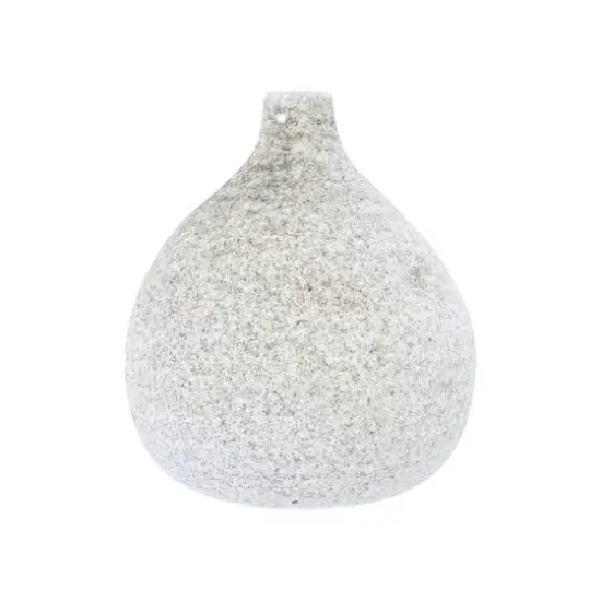 Hello Honey&reg; White 6.7" Small Textured Terracotta Vase with Narrow Top {1}