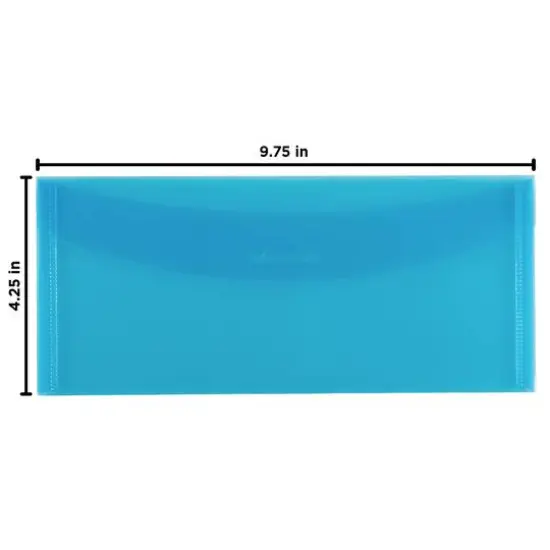 JAM Paper Blue Plastic Tuck Flap Closure 4.25" x 9.75" Envelopes, 12ct. {4}