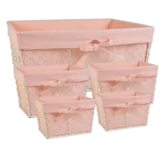 DII&reg; Chicken Wire Basket with Liner Set Blush {1}