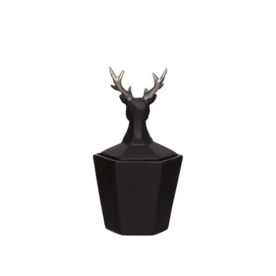 7.5" Black & Silver Reindeer Decorative Container by Ashland&reg; {3}