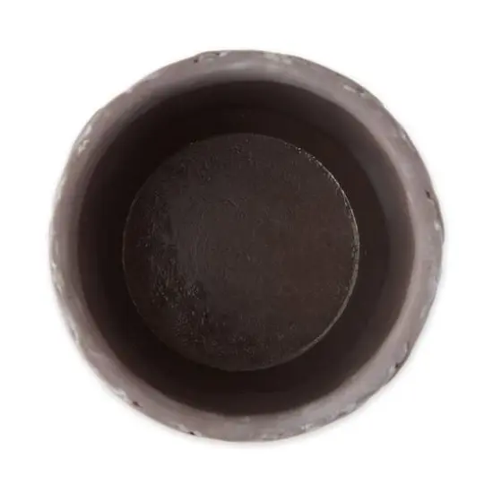 Black Scalloped Cement Flower Pot Set {4}