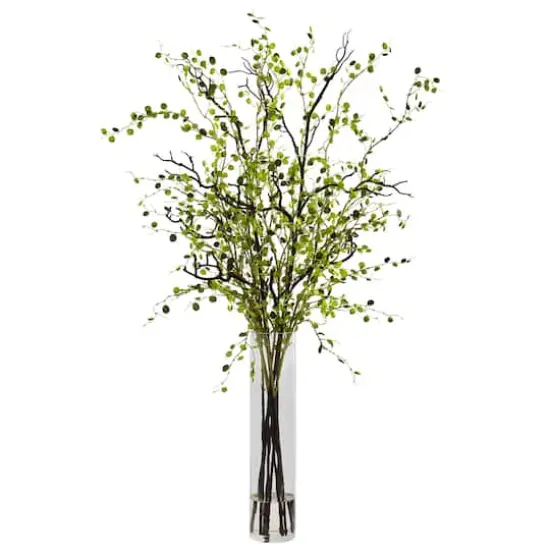 3.5ft. Green Night Willow Arrangement in Glass Vase {1}