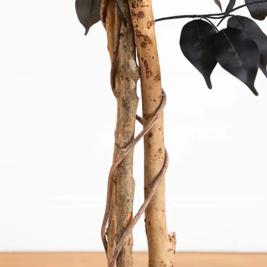 4ft. Artificial Halloween Black Ficus Tree with Natural Trunk {5}