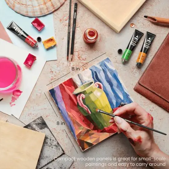 Arteza 19 Piece Abstract Wood Painting Kit {8}