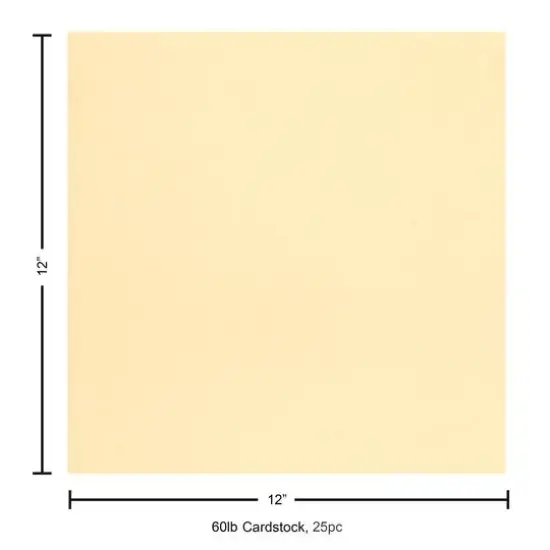 PA Paper&trade; Accents 12" x 12" 60lb. Smooth Cardstock, 25 Sheets Ivory {5}
