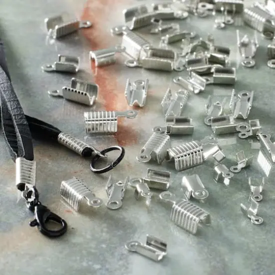 Silver Grooved Crimp Cord End Cap Mix by Bead Landing&reg; {3}
