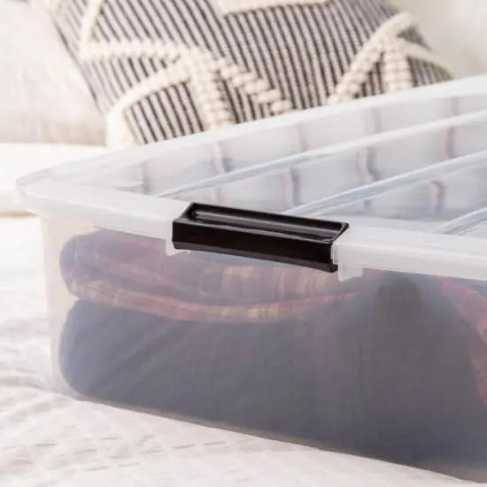 IRIS&reg; 50qt. Clear Underbed Storage Boxes with Latching Lids, 3ct. {4}