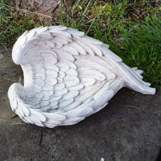 10.75" Ivory Angel Wings Garden Statue {3}