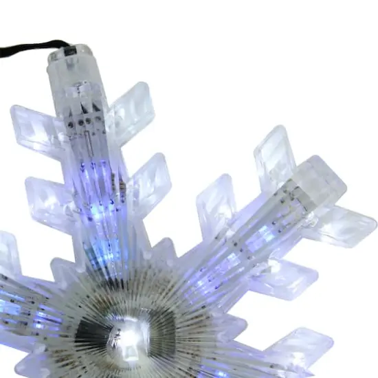3ct. Cascading White and Blue LED Snowfall Snowflake Christmas Light Set {4}