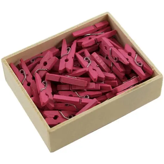 JAM Paper 7/8" Wood Clothespins, 100ct. Fuchsia Pink {4}