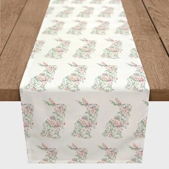 90'' Floral Rabbit Pattern Table Runner {3}