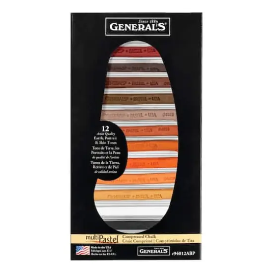 General's&reg; MultiPastel&reg; Earth, Portrait & Skin Tones Compressed Chalk, 12ct. {1}