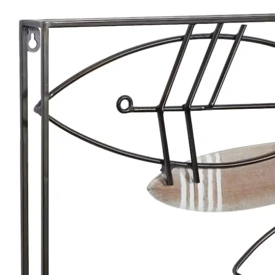 Black Metal Coastal Wall Decor 21" x 39" x 2" {6}