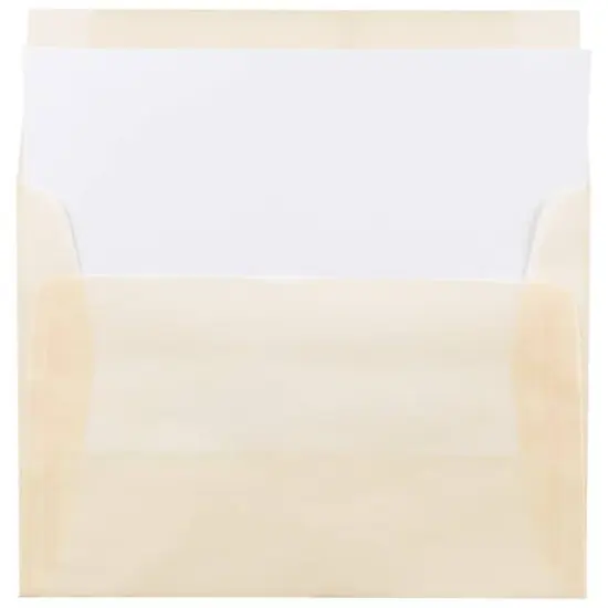 JAM Paper 4.75" x 6.5" Translucent Envelopes, 50ct. Spring Ochre {4}