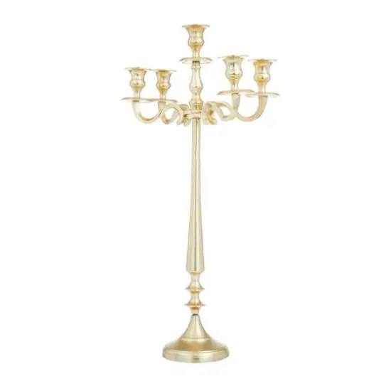 Gold Aluminum Traditional Candelabra, 24" x 13" x 13" {4}