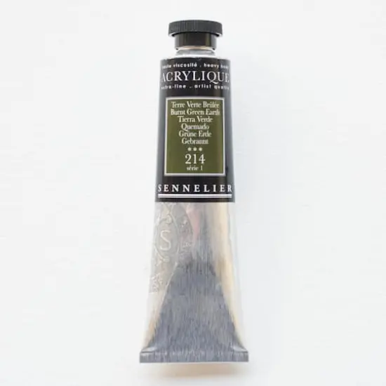 Sennelier Extra Fine Artists' Acrylic Paint, 60mL 214 Burnt Green Earth {1}