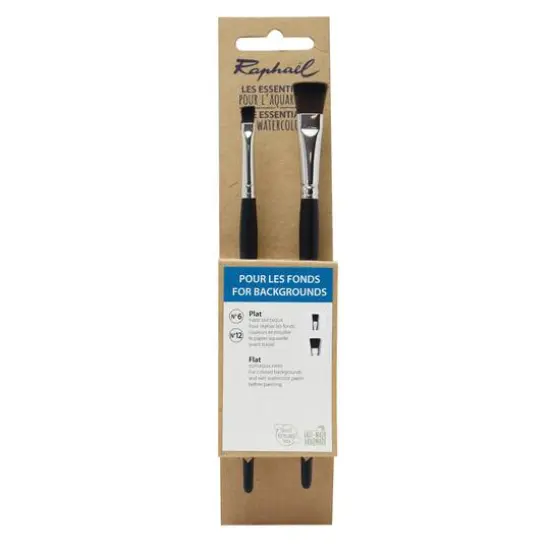 Raphael Essentials Acrylic & Watercolor 2-Piece SoftAqua Flat Brush Set {1}