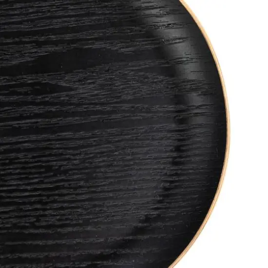 Hello Honey&reg; 13.75" Black Oval Oak Wood Serving Tray {10}