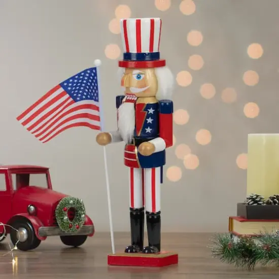 15" Patriotic Uncle Sam Nutcracker Accent {3}