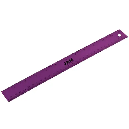JAM Paper Metallic Stainless Steel Ruler Purple {1}