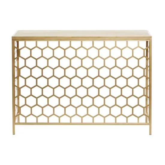 Gold Metal Contemporary Console Table 30" x 42" x 14" {3}