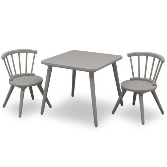 Delta Children Windsor Table & 2 Chairs Set Gray {1}