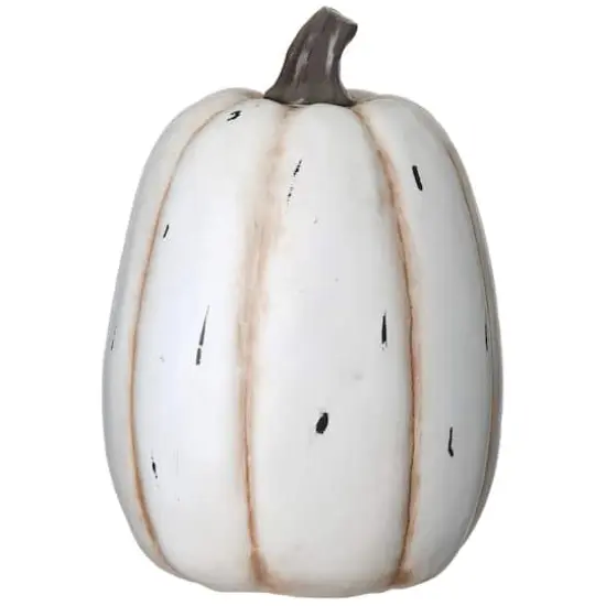 13" White Boo Pumpkin Set {5}
