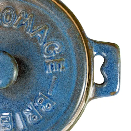 Hello Honey&reg; Blue Stoneware Brie Bakers with Bamboo Spreader, 2ct. {8}