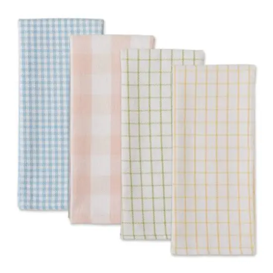 DII&reg; Garden Plaids Dishtowel Set {4}