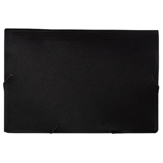 JAM Paper 10" x 15" Legal Size 13 Pocket Plastic Expanding File Accordion Folder Black {4}