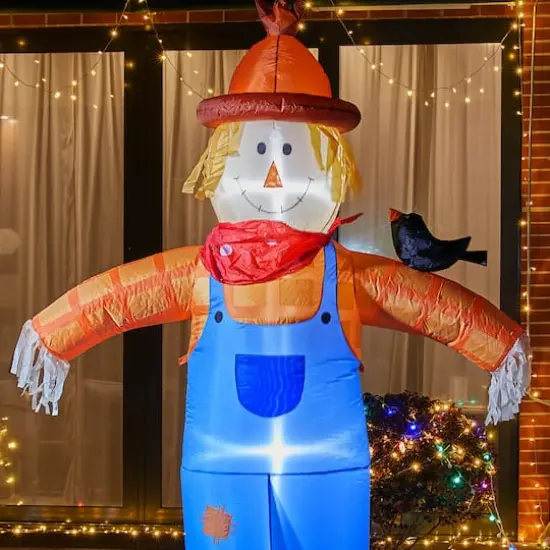 Glitzhome&reg; 9ft. Lighted Inflatable Scarecrow D&eacute;cor {4}