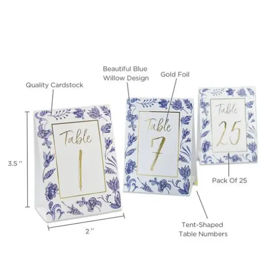 Kate Aspen&reg; Blue Willow Wedding Table Numbers 1-25 {7}