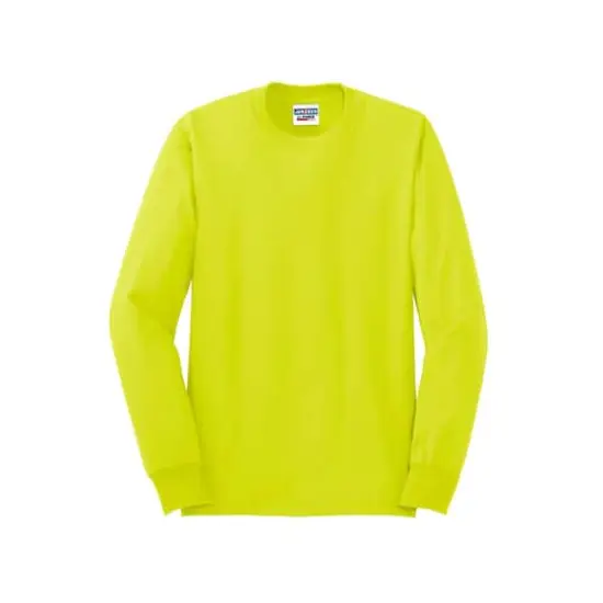 JERZEES&reg; Dri-Power&reg; 50/50 Cotton/Poly Long Sleeve T-Shirt Safety Green {1}