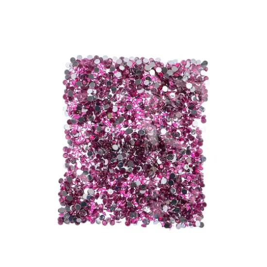 John Bead Acrylic Round Flat Back Rhinestones, 4mm Fuchsia {4}