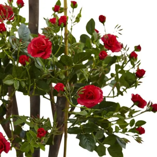 5.5ft. Rose Topiary Artificial Tree in Rustic Planter {3}