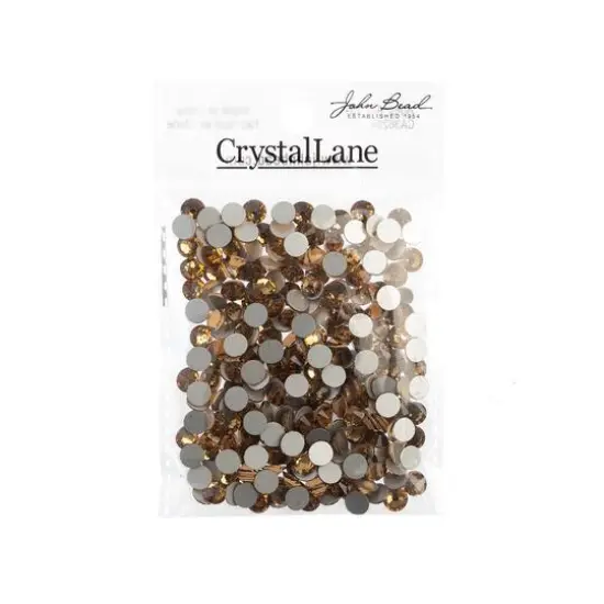 John Bead Crystal Lane SS30 Glass Round Flatback Rhinestones, 288ct. Light Brown Colorado Topaz {4}