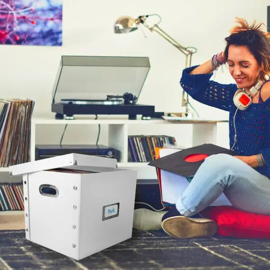 12" Snap-N-Store Vinyl Record Storage Box White {7}