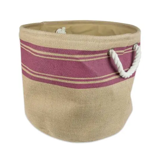 DII&reg; 12" Round Border Burlap Bin Teal {2}