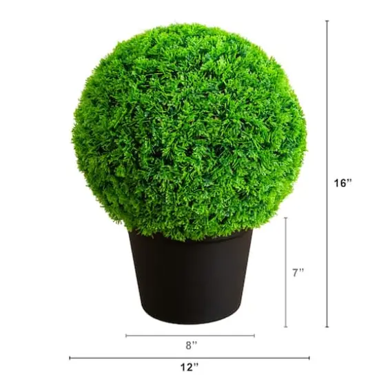 16in. UV Resistant Artificial Mediterranean Cypress Topiary Plant (Indoor/Outdoor) {3}