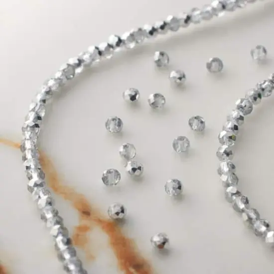 Silver Luster Glass Faceted Rondelle Beads, 3mm by Bead Landing™ {3}